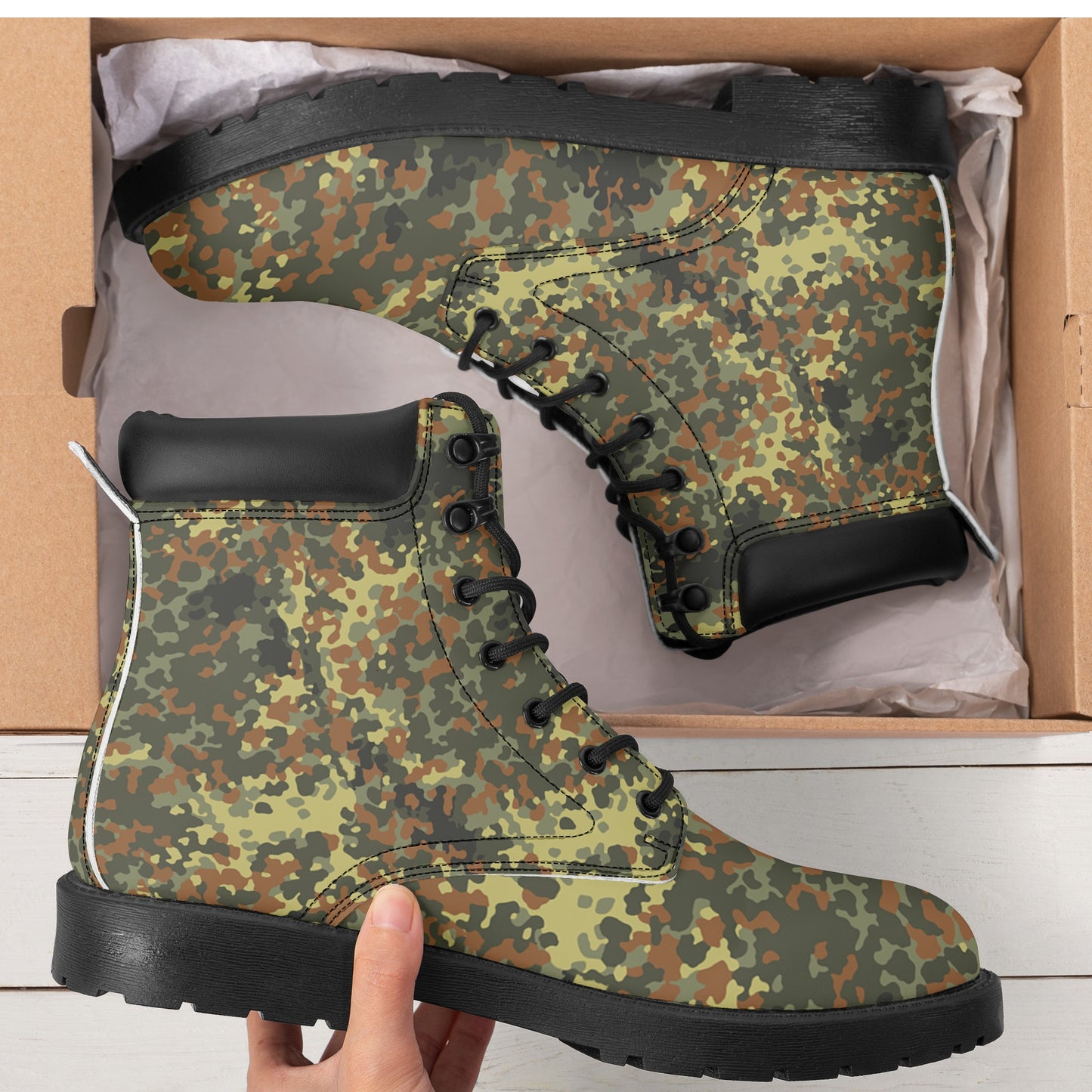 German Flectarn Camo (Brown) Mens All Season Leather Boots