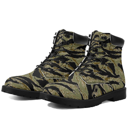 Rhodesian Tiger Stripe Camo Mens All Season Leather Boots