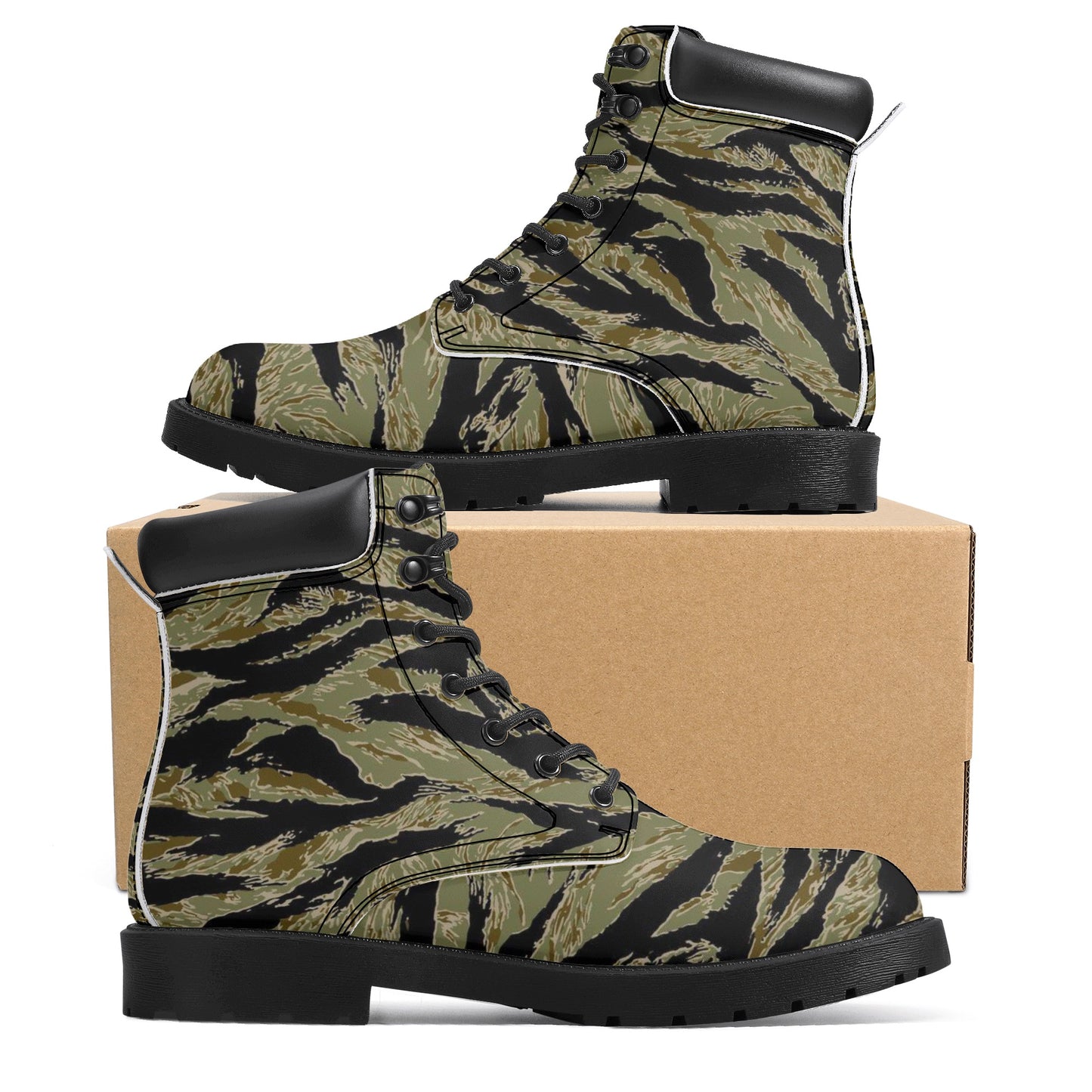 Rhodesian Tiger Stripe Camo Mens All Season Leather Boots