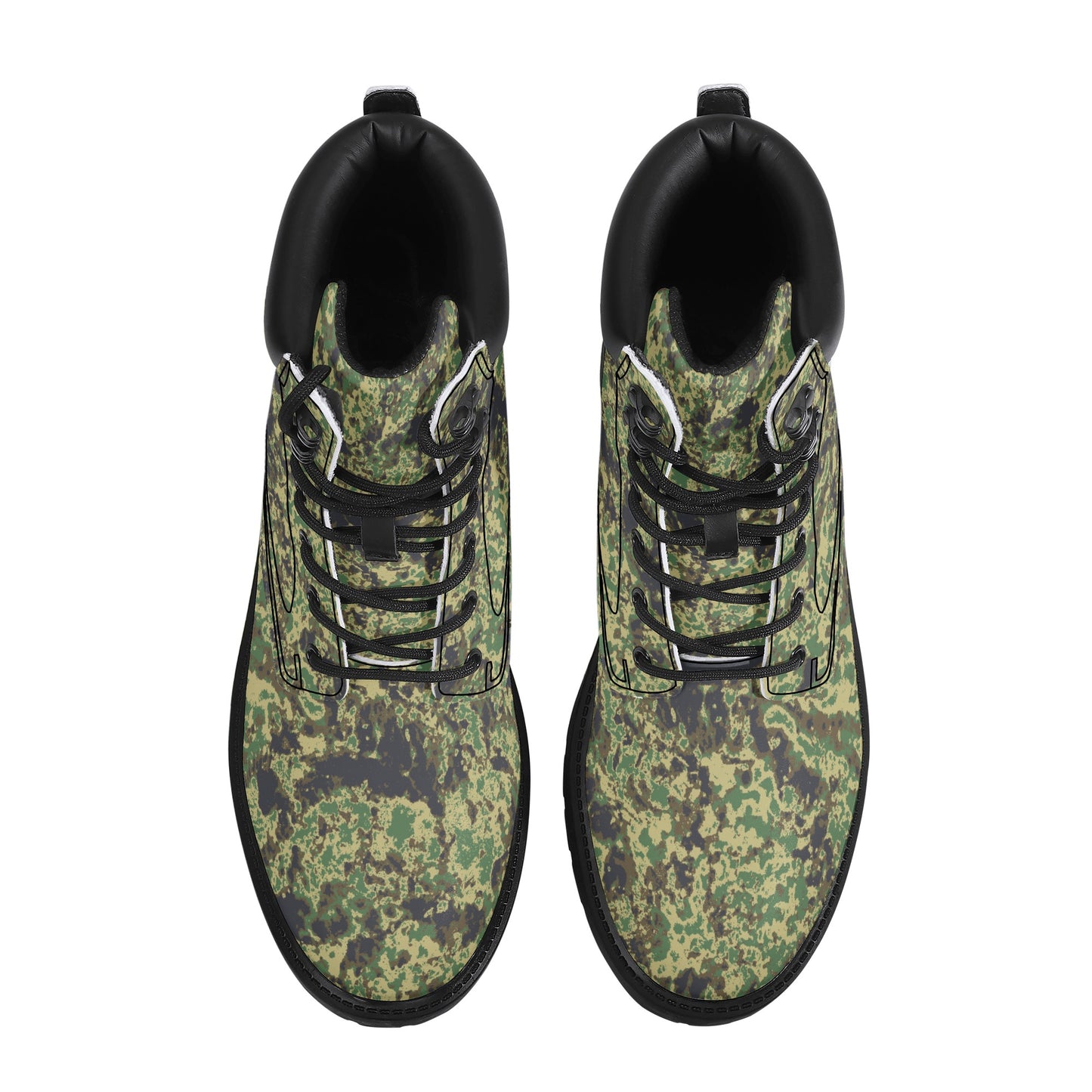 No line Topo Camo Mens All Season Leather Boots