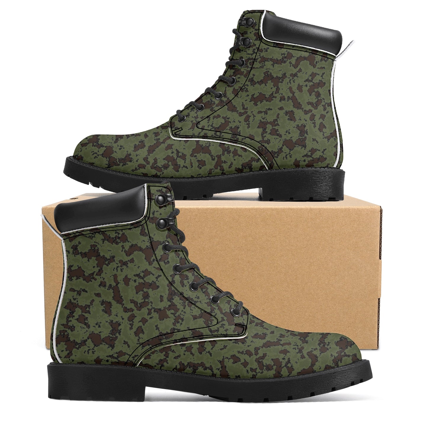 Frog Skin Camo Mens All Season Leather Boots