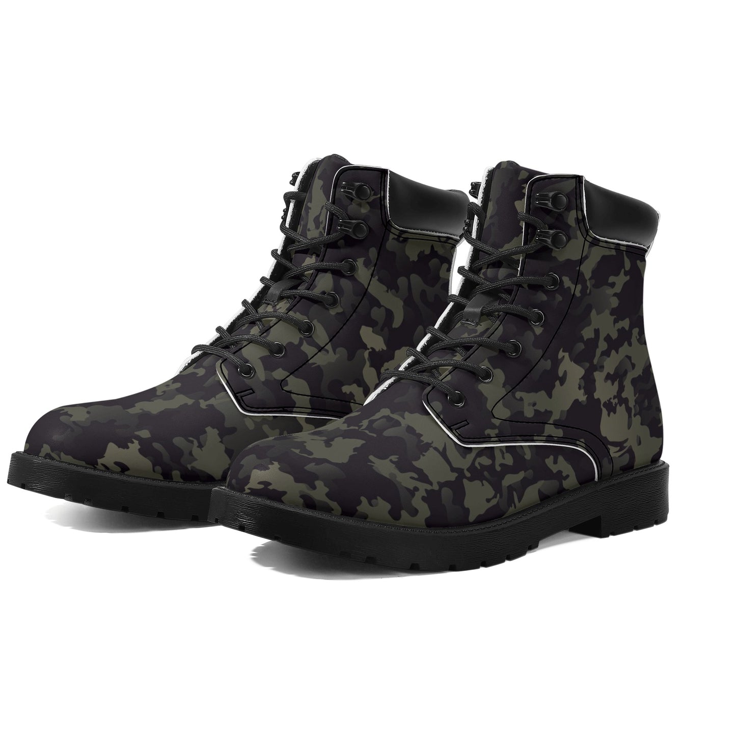 Dark Camo Mens All Season Leather Boots