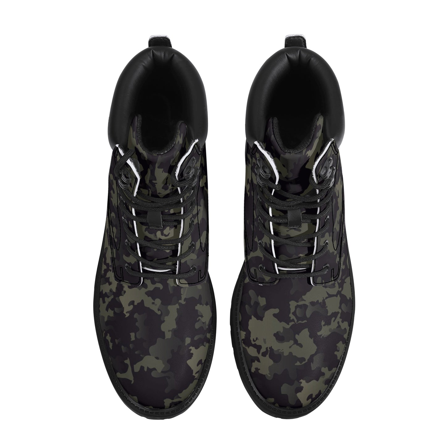 Dark Camo Mens All Season Leather Boots