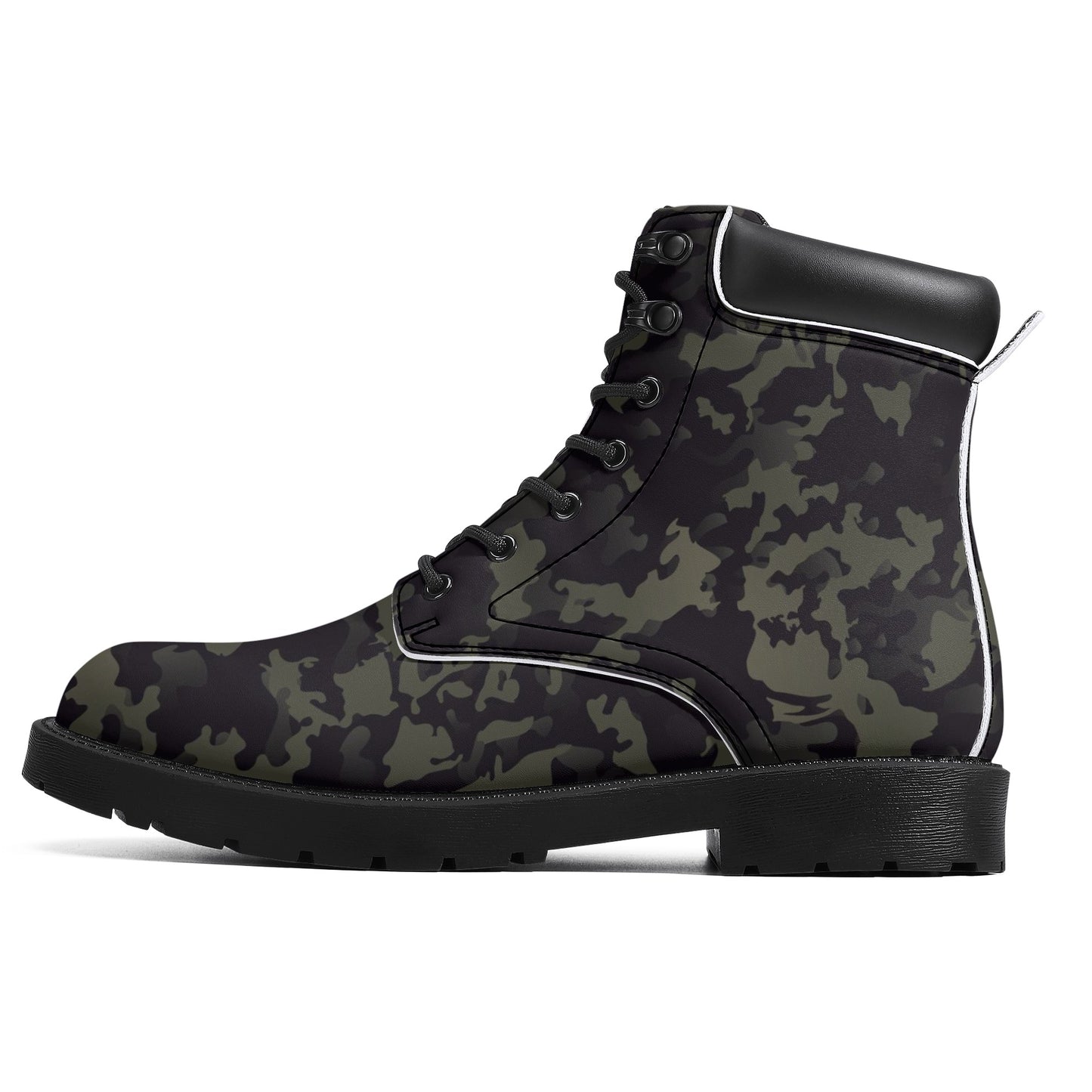 Dark Camo Mens All Season Leather Boots