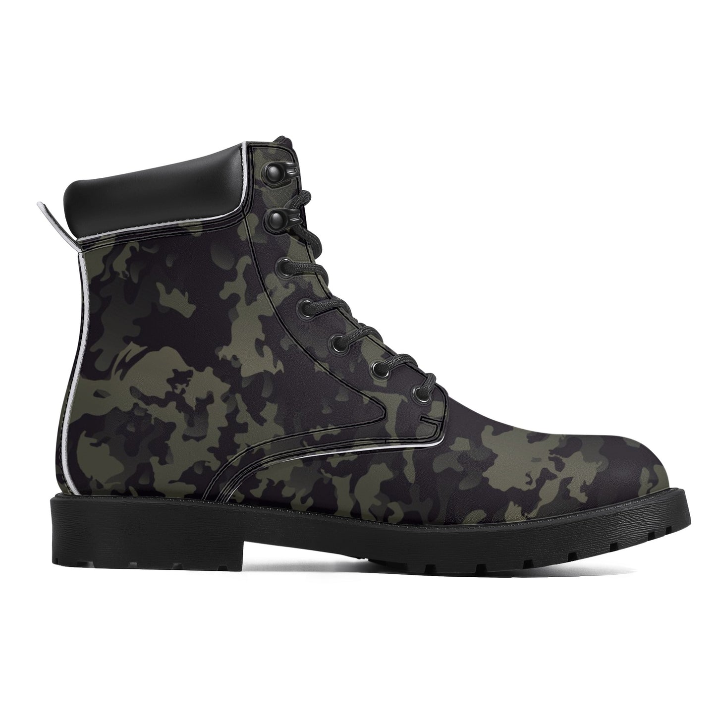 Dark Camo Mens All Season Leather Boots