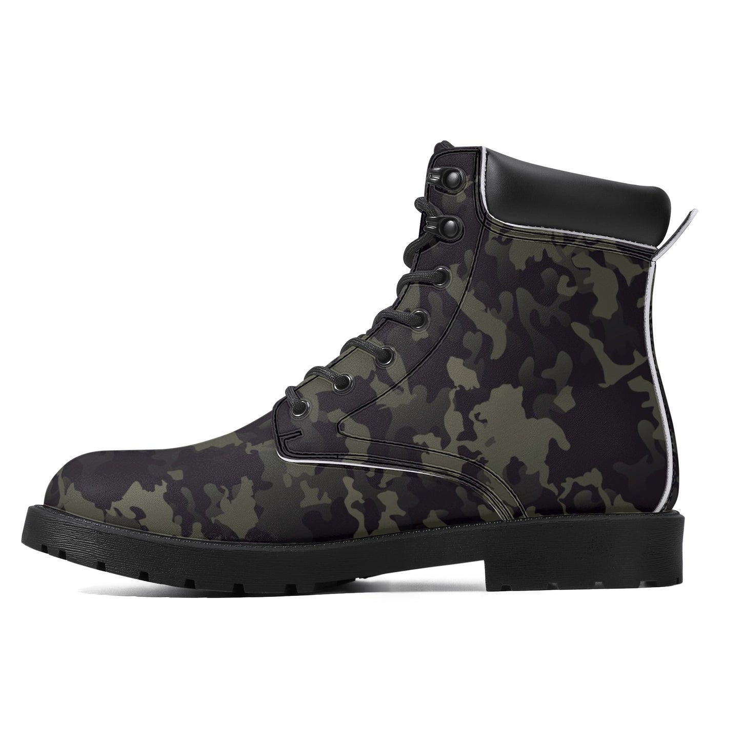 Dark Camo Mens All Season Leather Boots