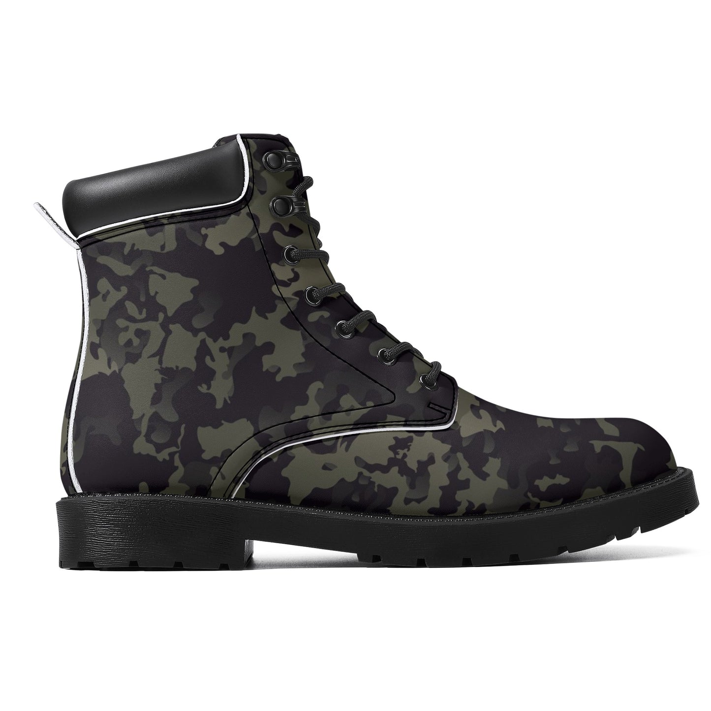 Dark Camo Mens All Season Leather Boots
