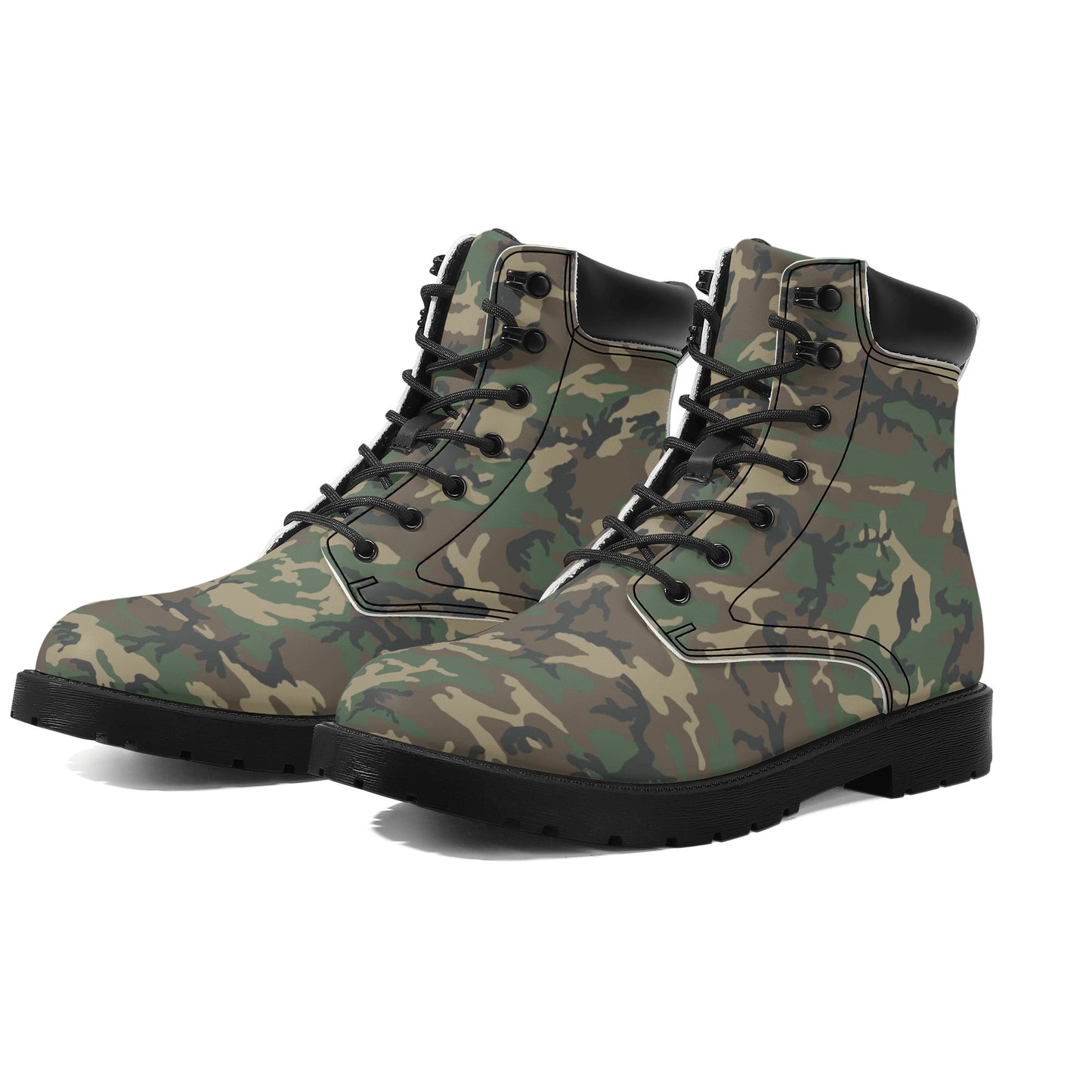 BDU Camo Mens All Season Leather Boots