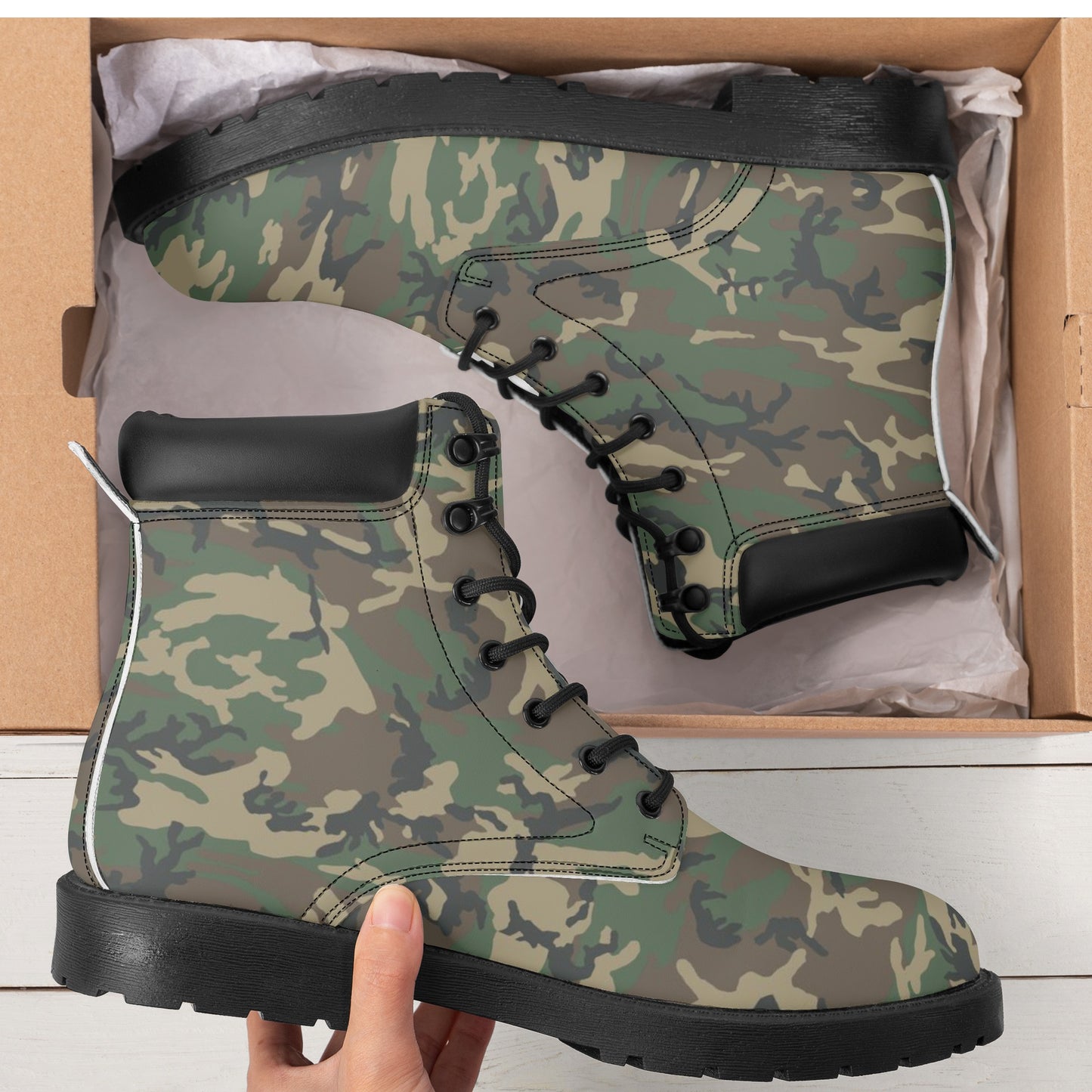 BDU Camo Mens All Season Leather Boots