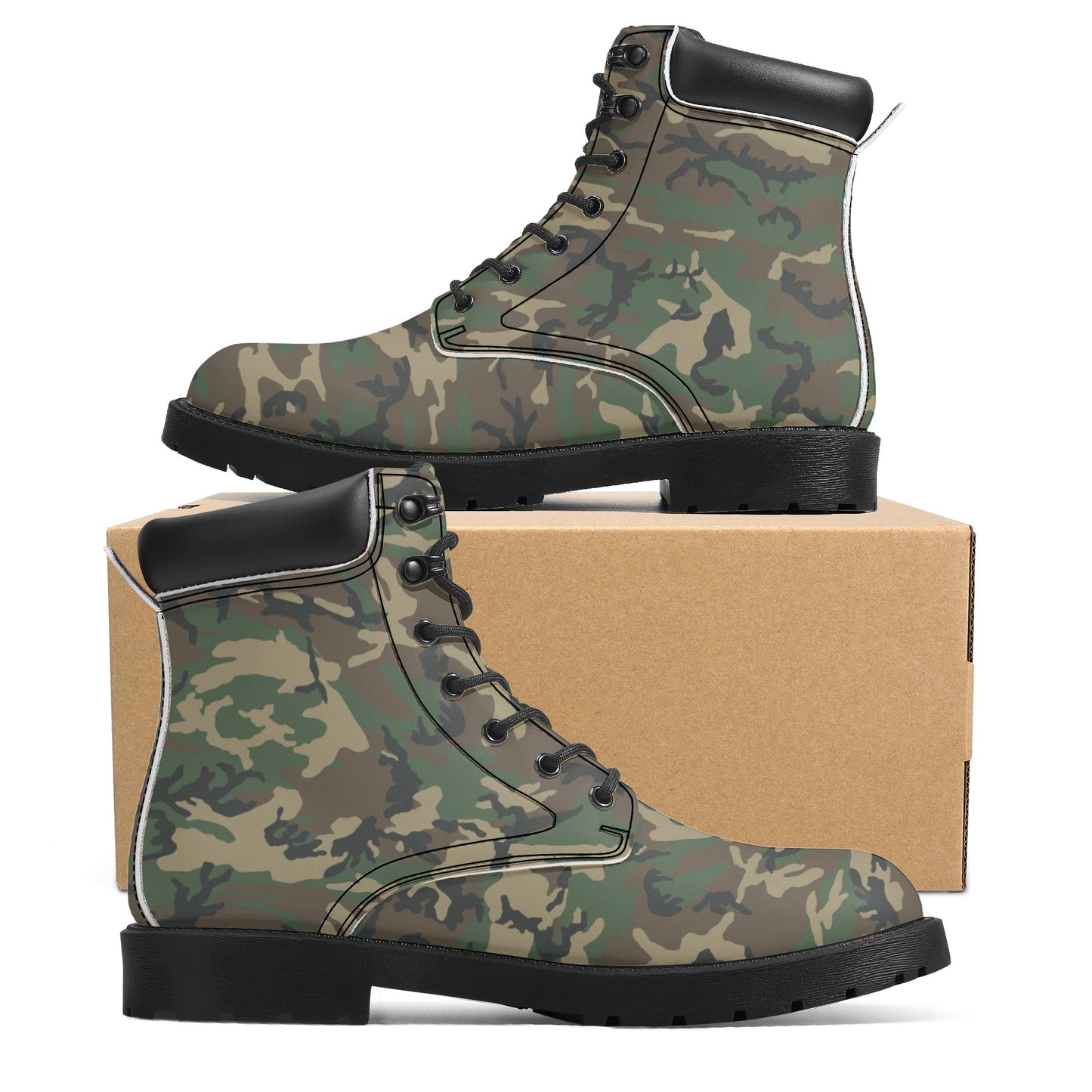BDU Camo Mens All Season Leather Boots