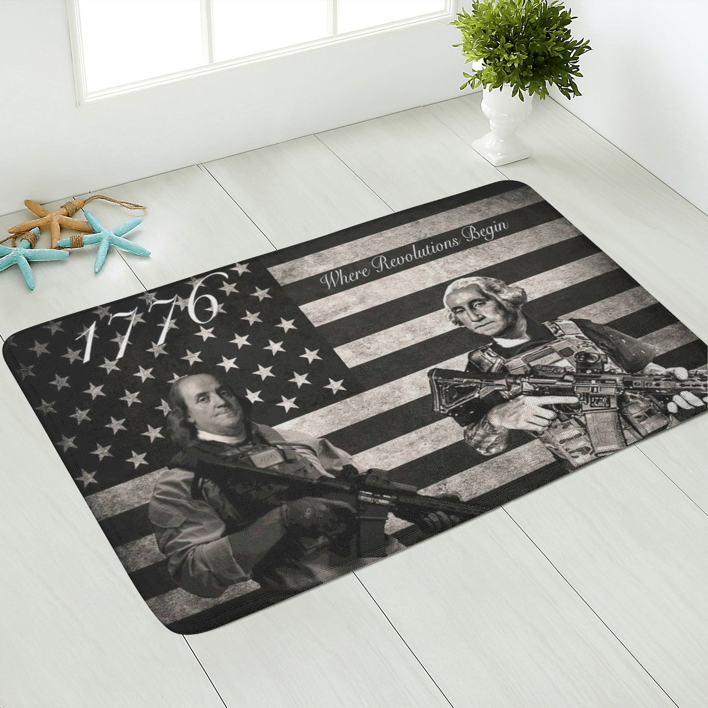 There Revolutions Begin Plush Doormat