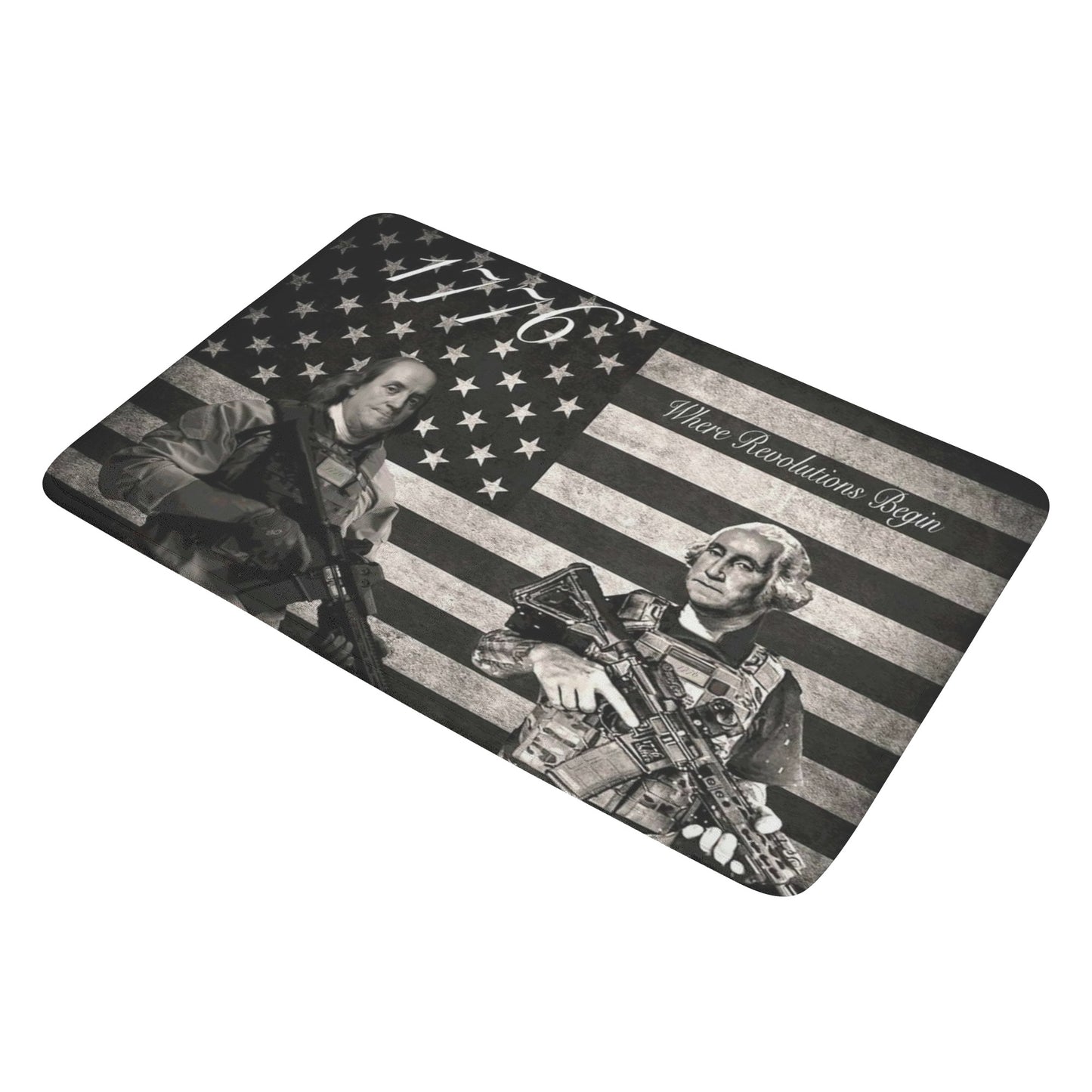 There Revolutions Begin Plush Doormat