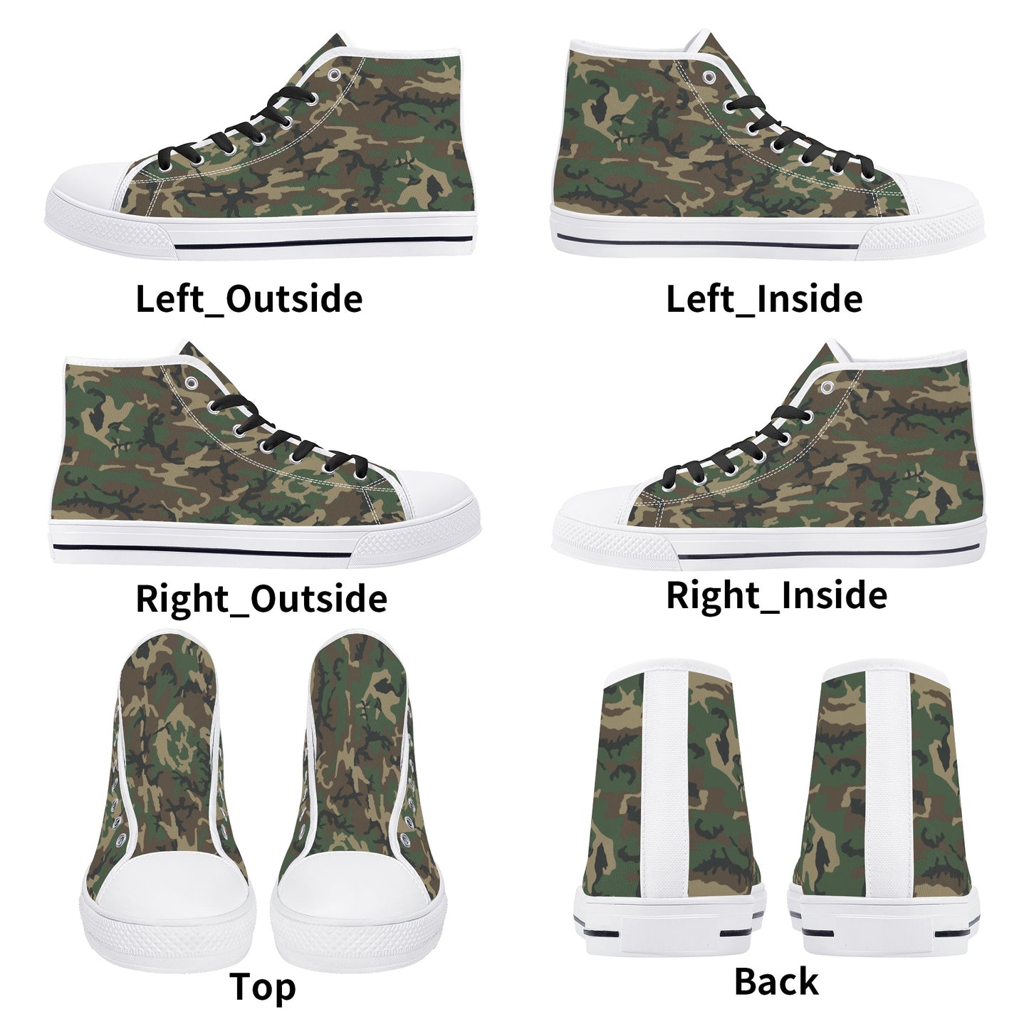 BDU Camo, Mens Canvas High Top