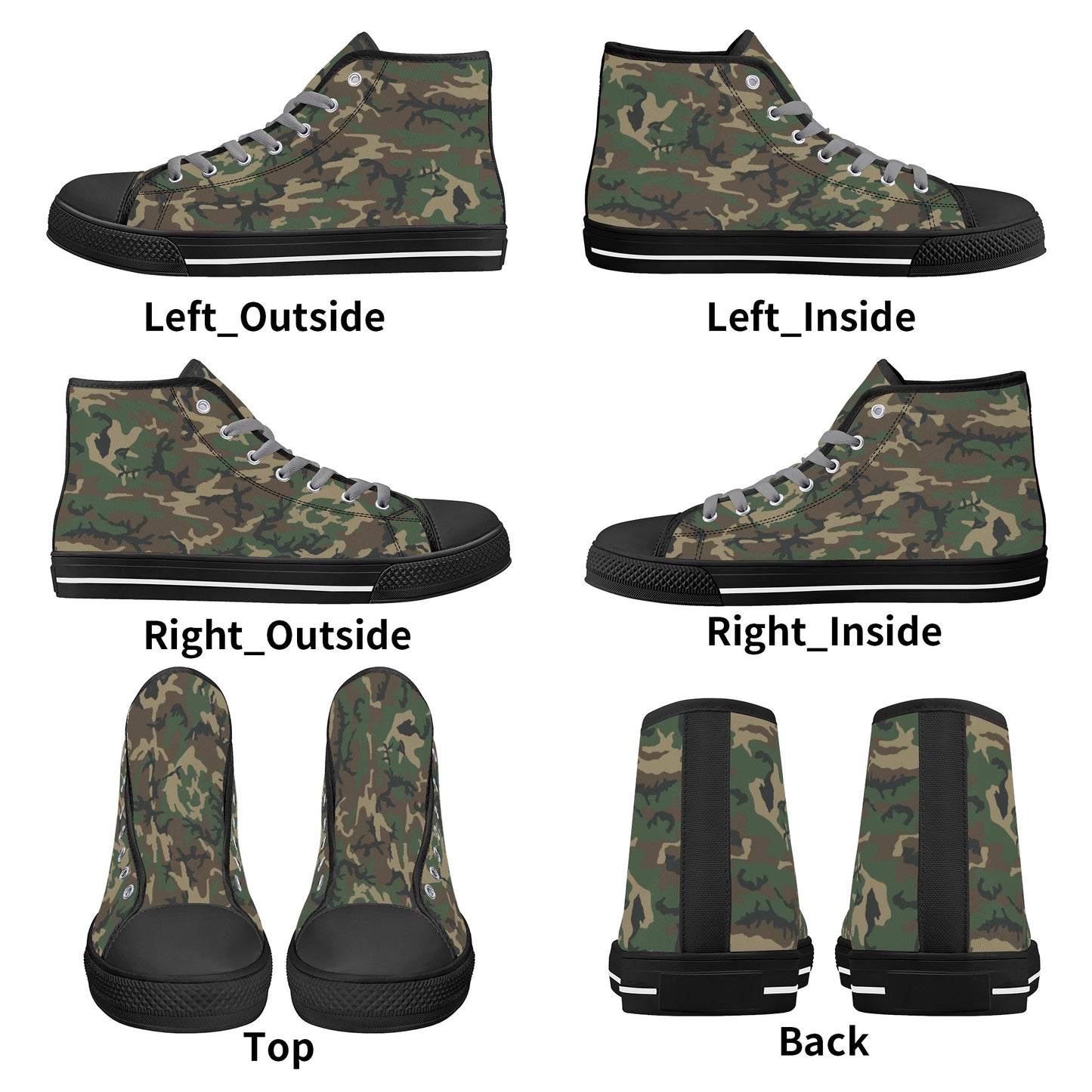 BDU Camo, Mens Canvas High Top