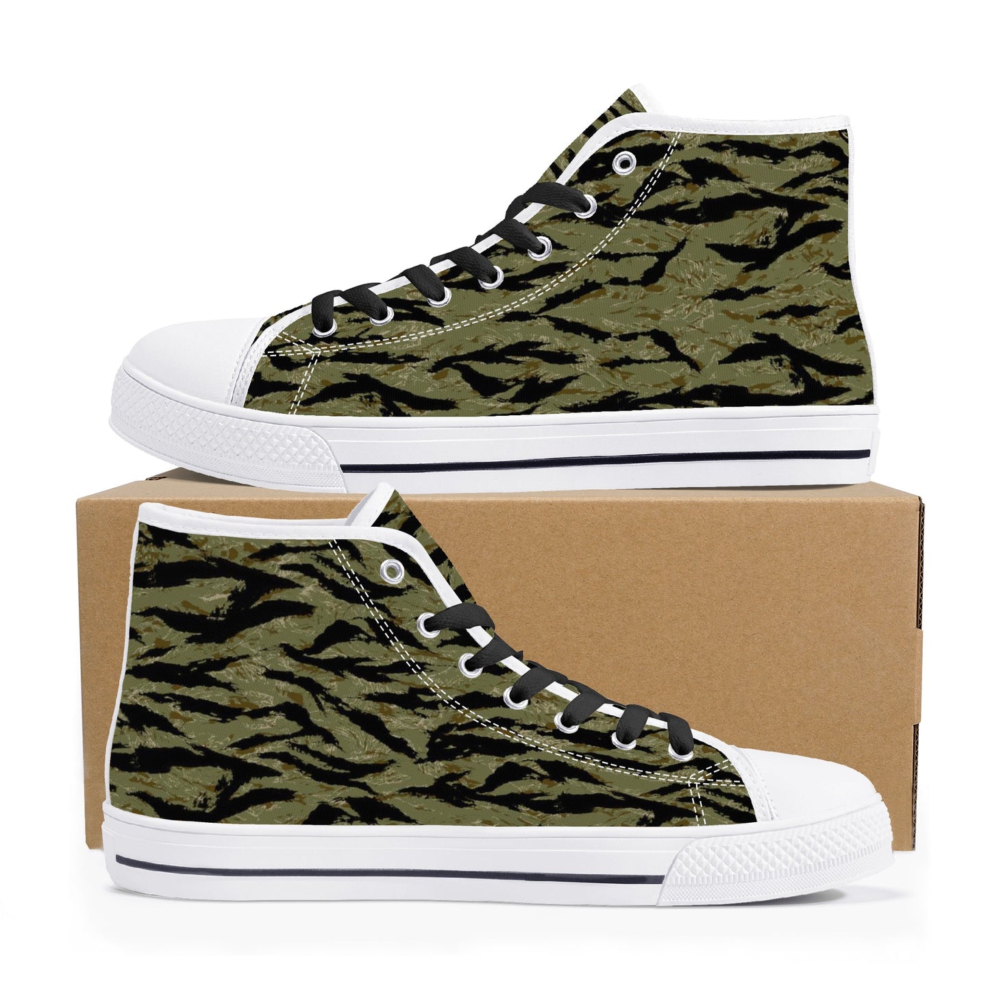 Tiger Stripe Camo, Mens Canvas High Top