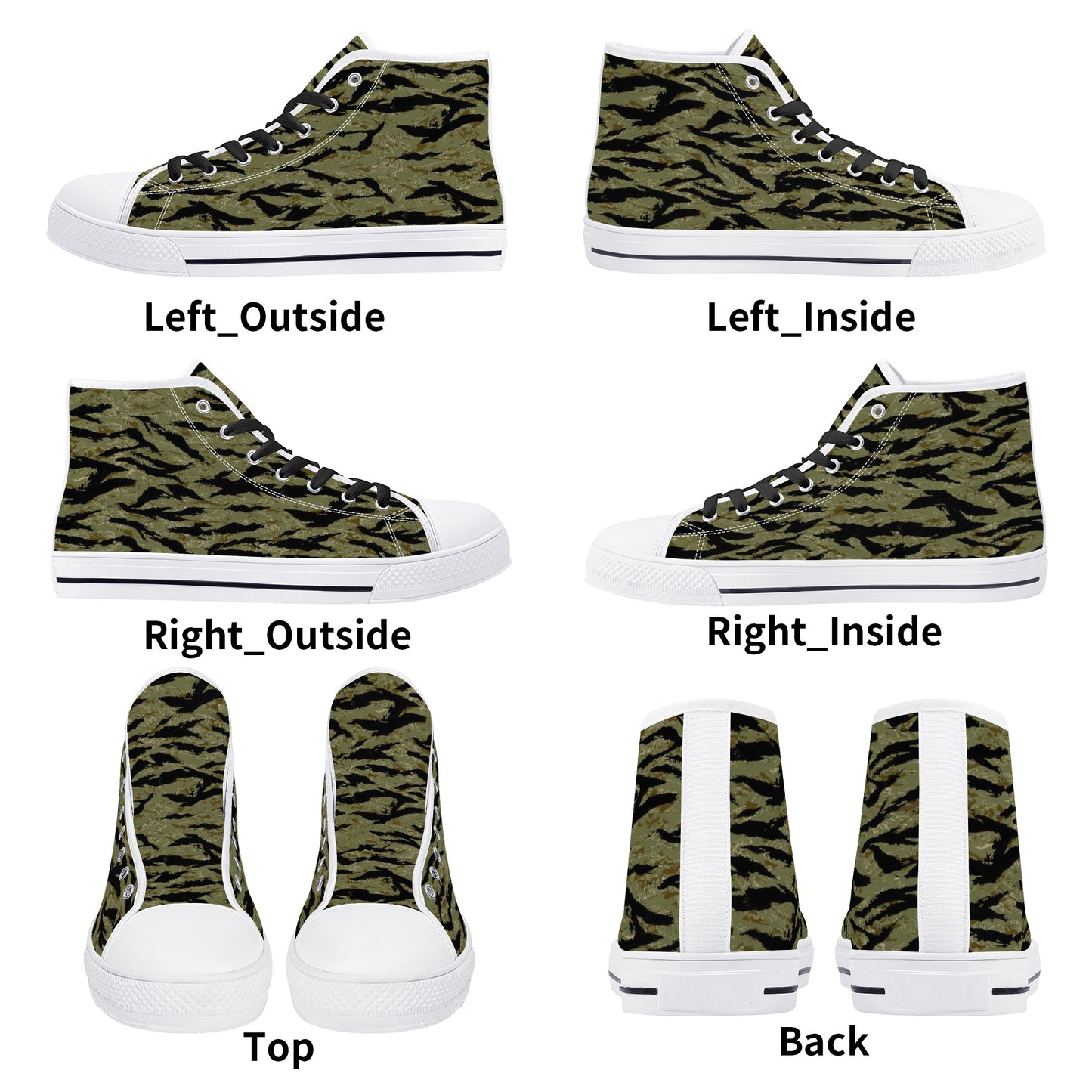 Tiger Stripe Camo, Mens Canvas High Top