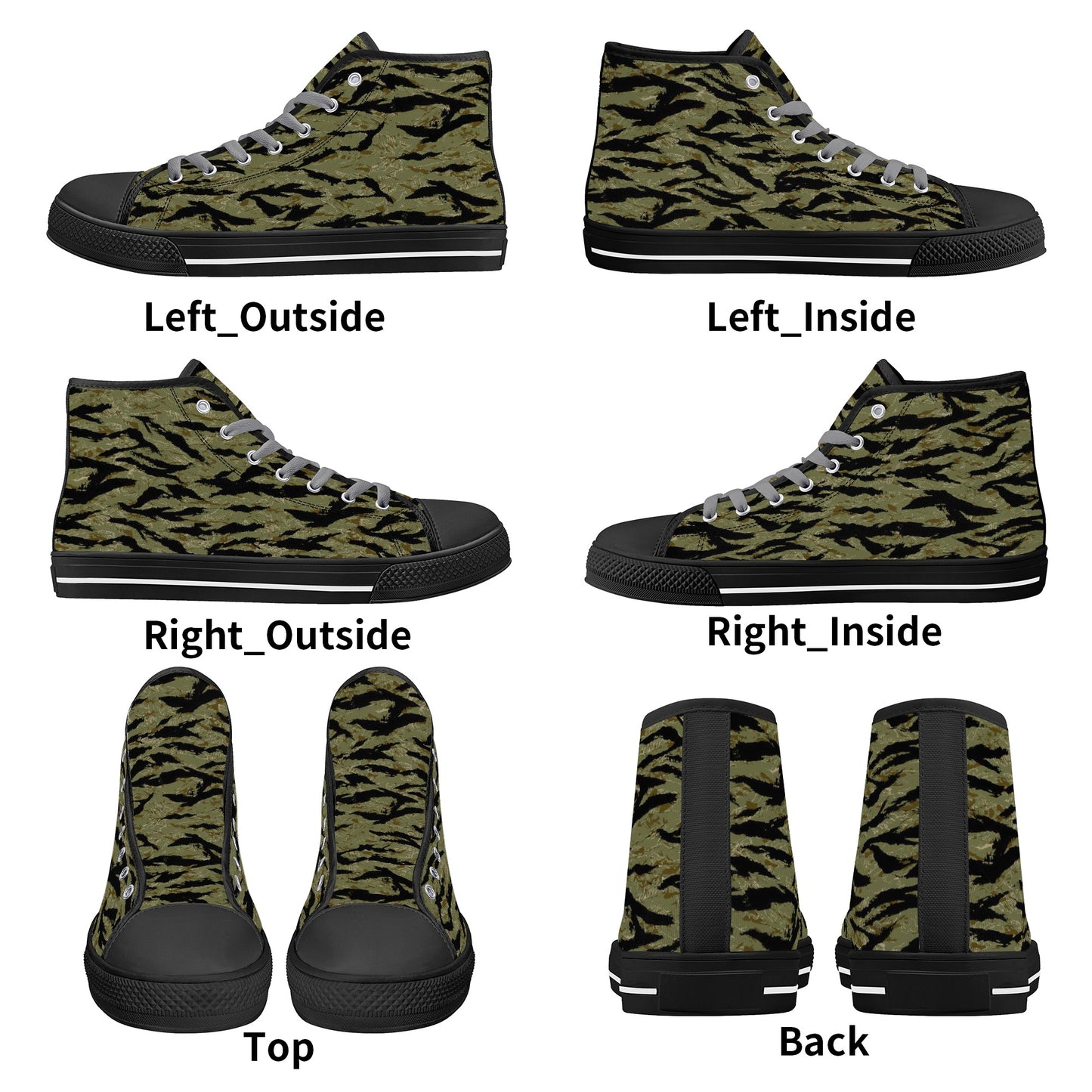 Tiger Stripe Camo, Mens Canvas High Top