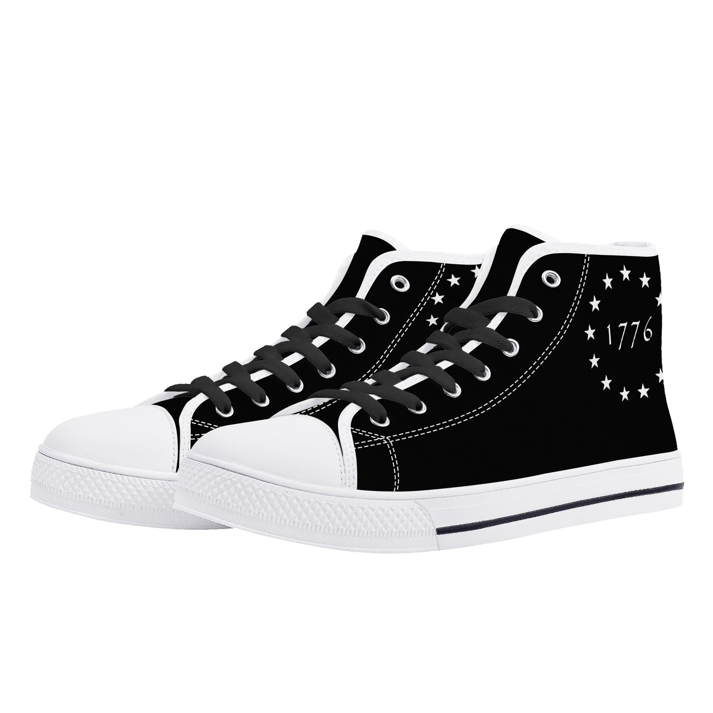 1776 (Black) Mens Canvas High Tops