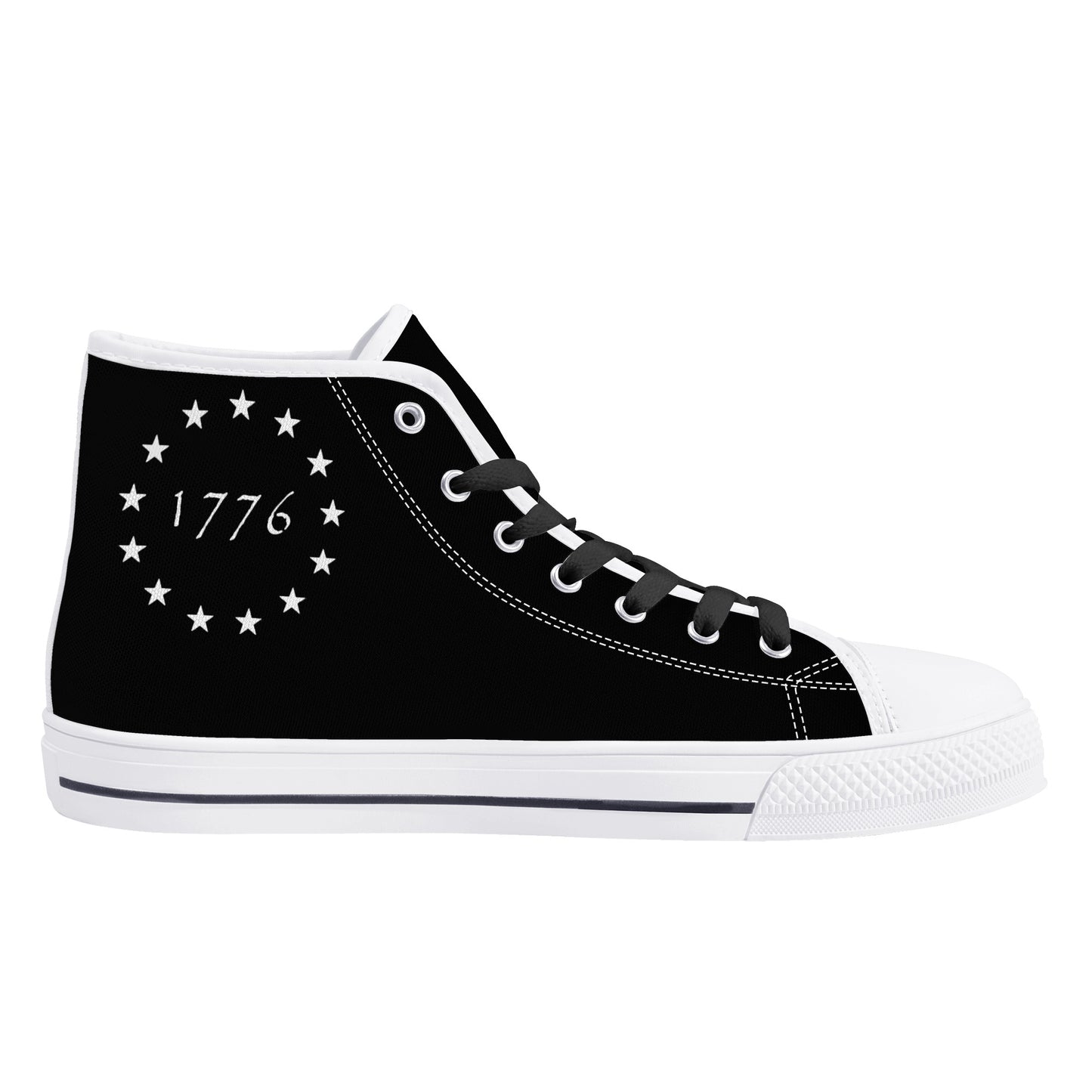 1776 (Black) Mens Canvas High Tops