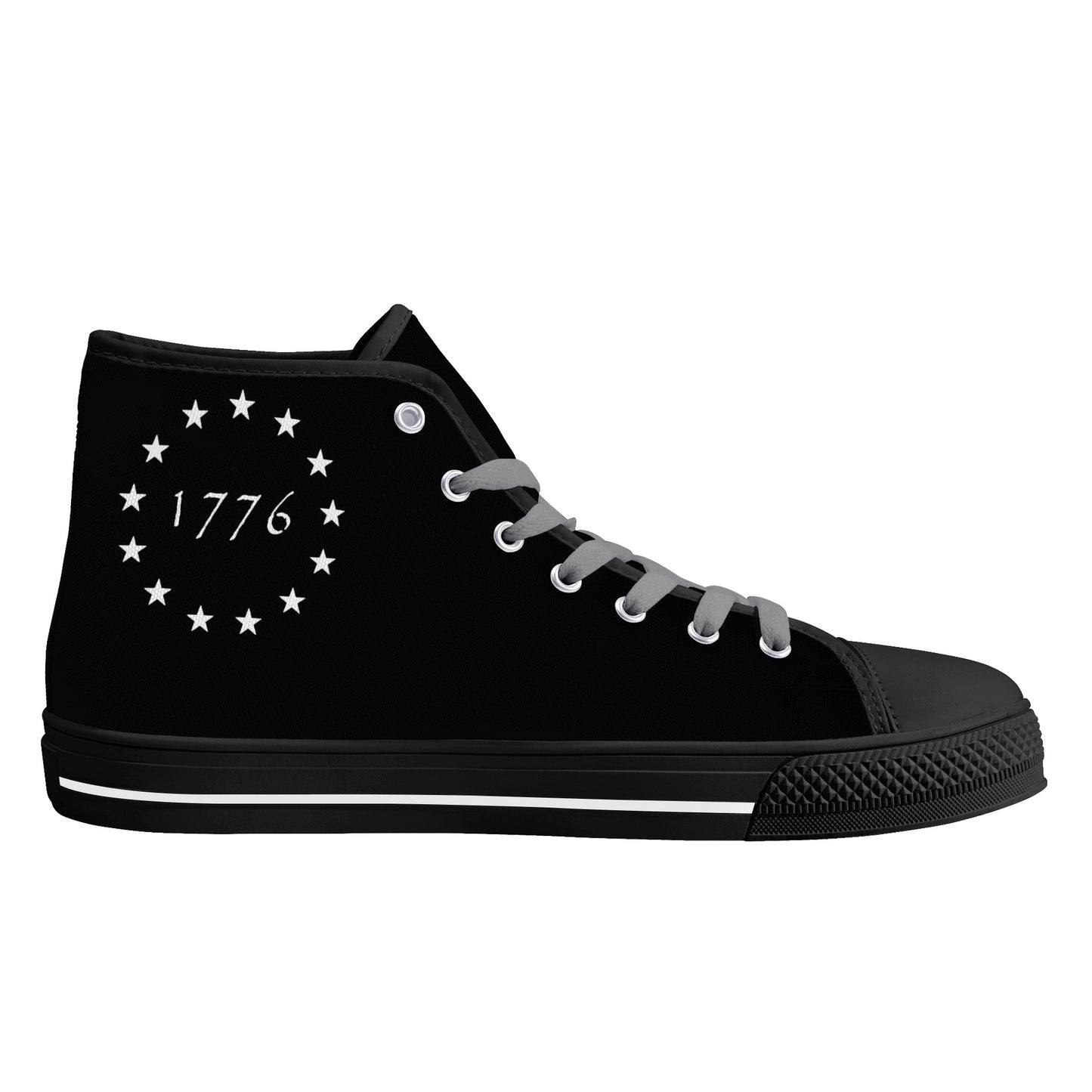 1776 (Black) Mens Canvas High Tops