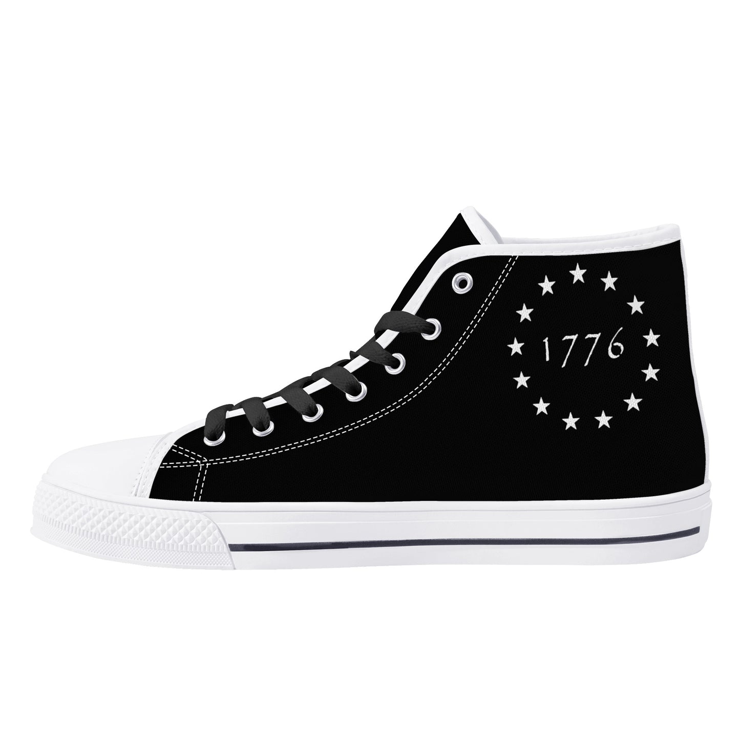 1776 (Black) Mens Canvas High Tops