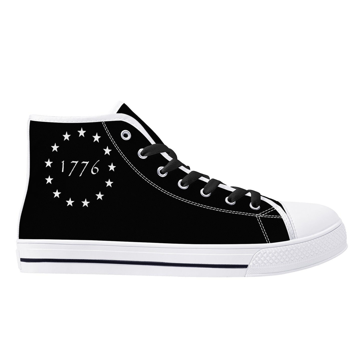 1776 (Black) Mens Canvas High Tops