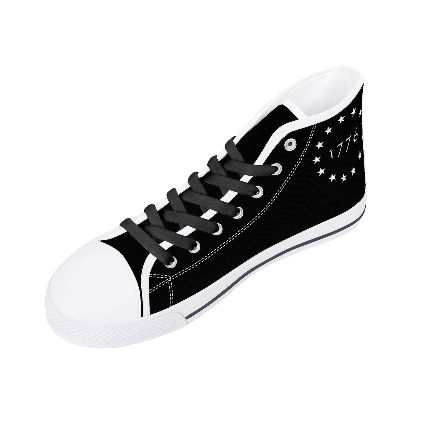 1776 (Black) Mens Canvas High Tops