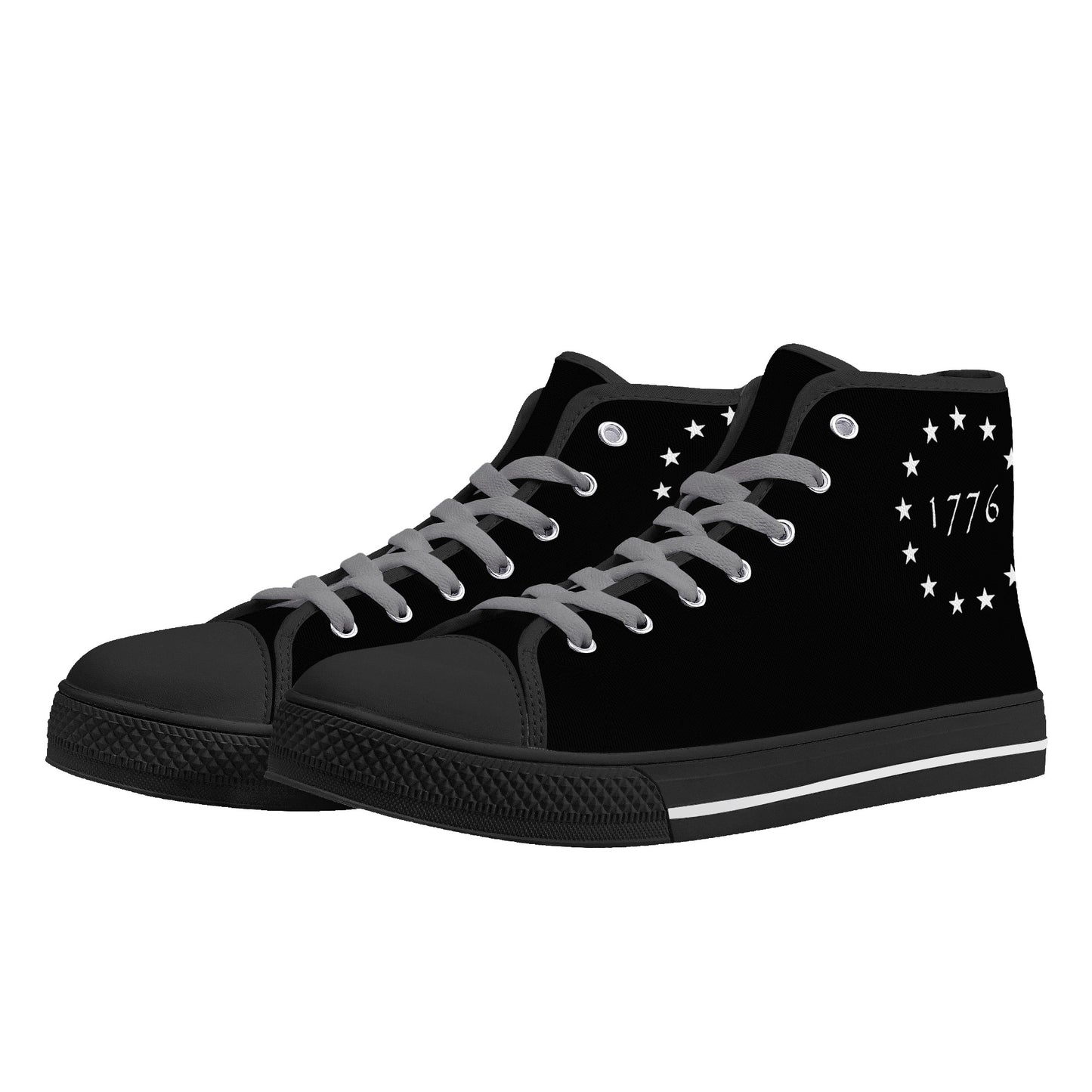 1776 (Black) Mens Canvas High Tops