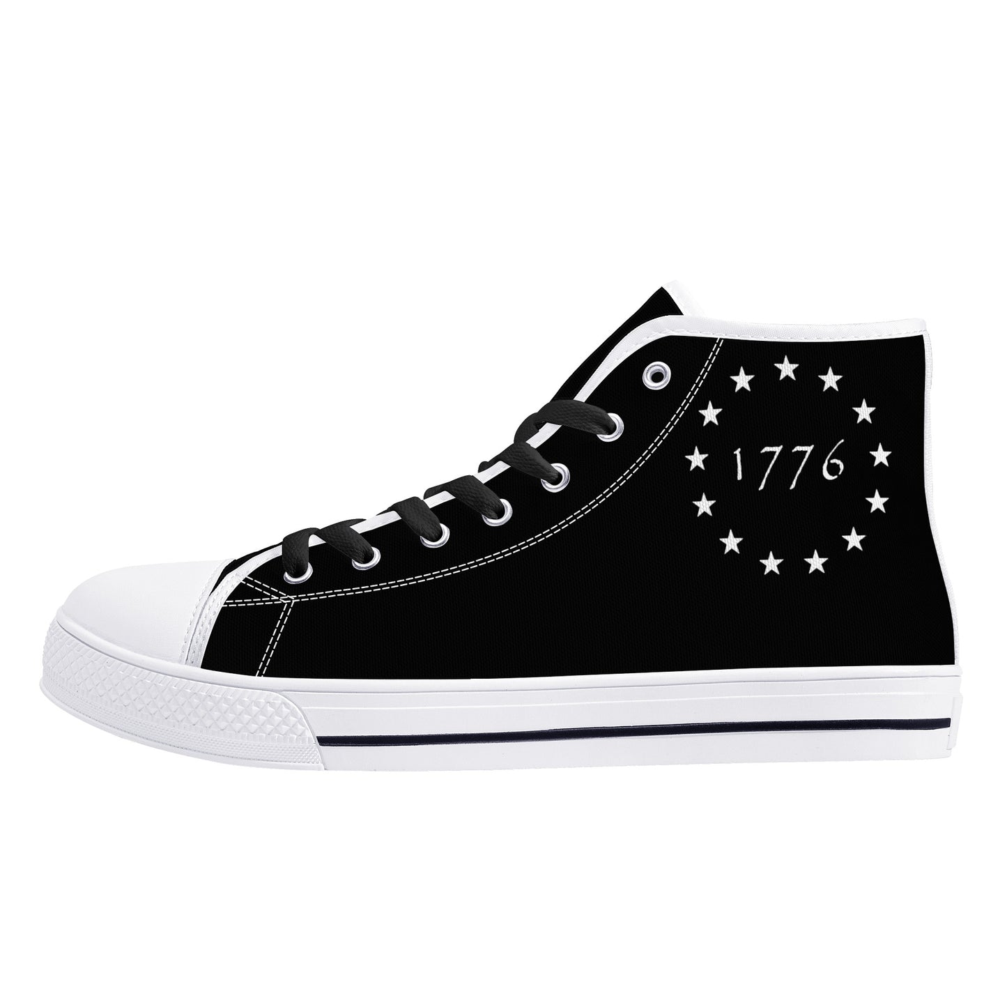 1776 (Black) Mens Canvas High Tops