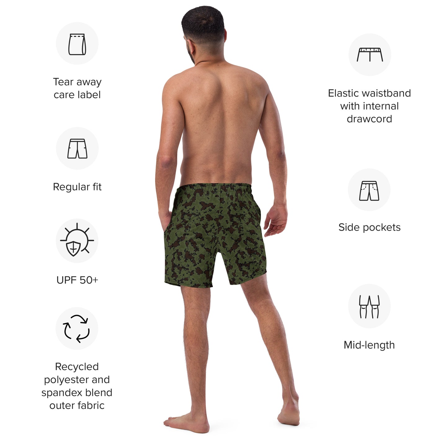 Frog Skin Camo Men's swim trunks