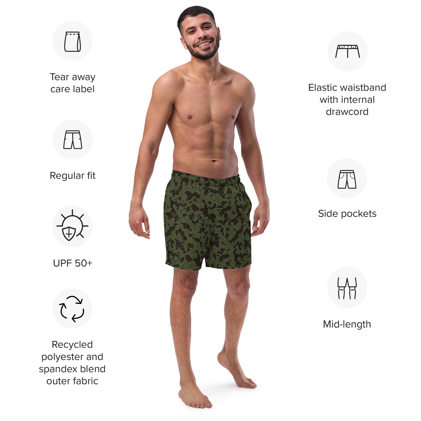 Frog Skin Camo Men's swim trunks