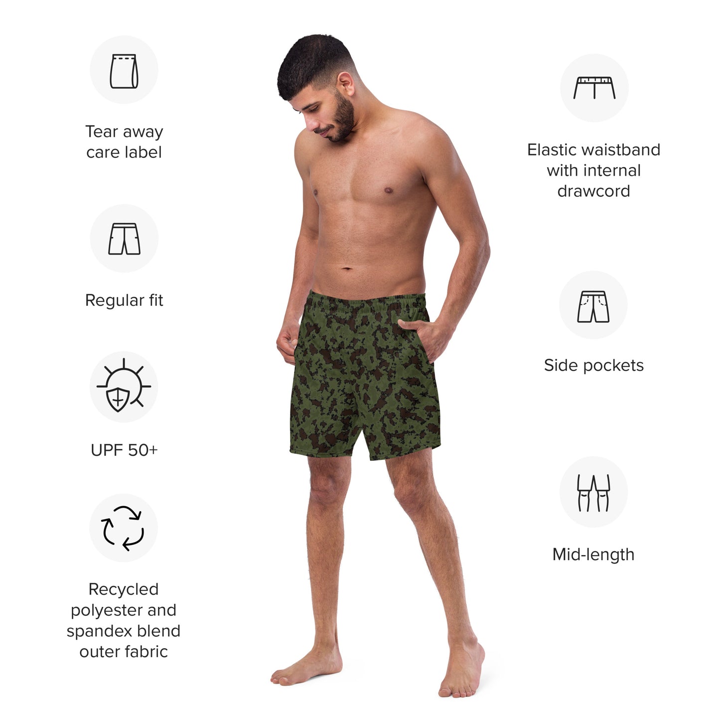 Frog Skin Camo Men's swim trunks