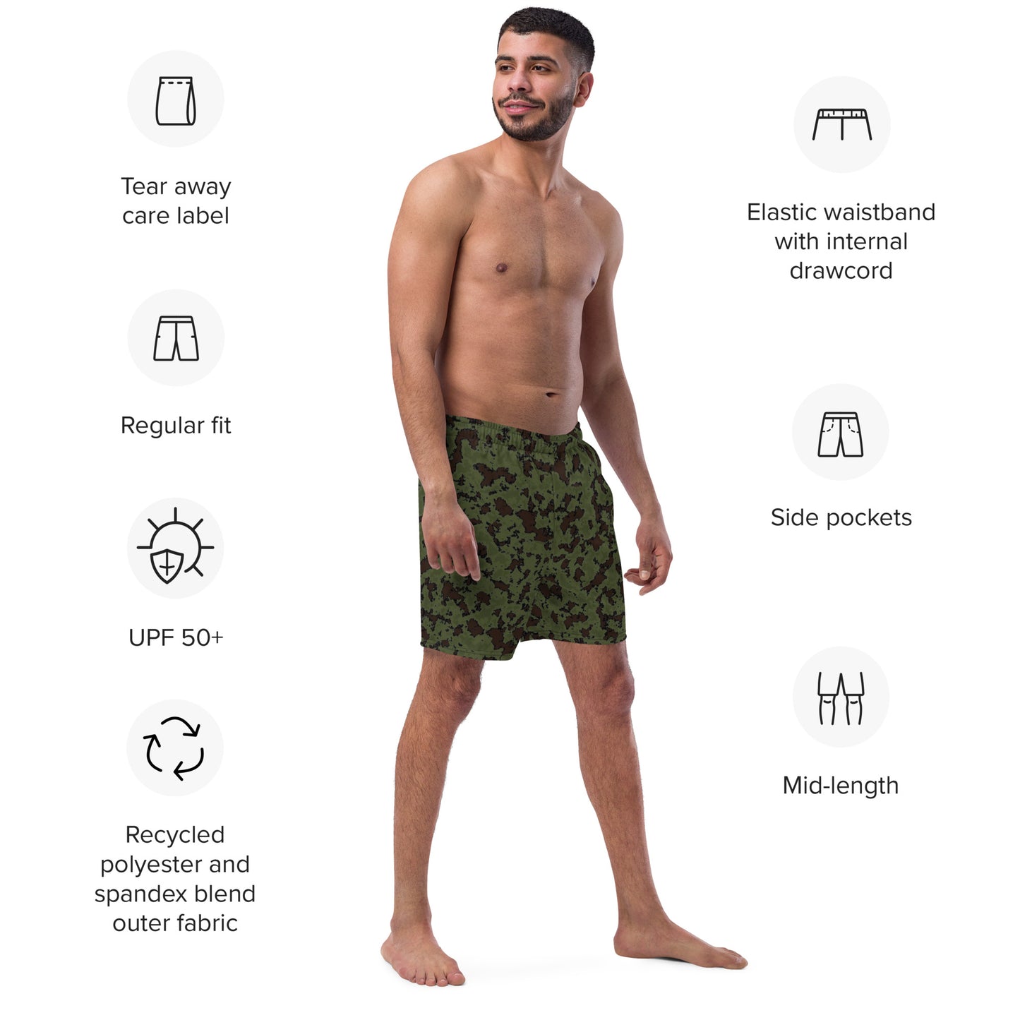 Frog Skin Camo Men's swim trunks