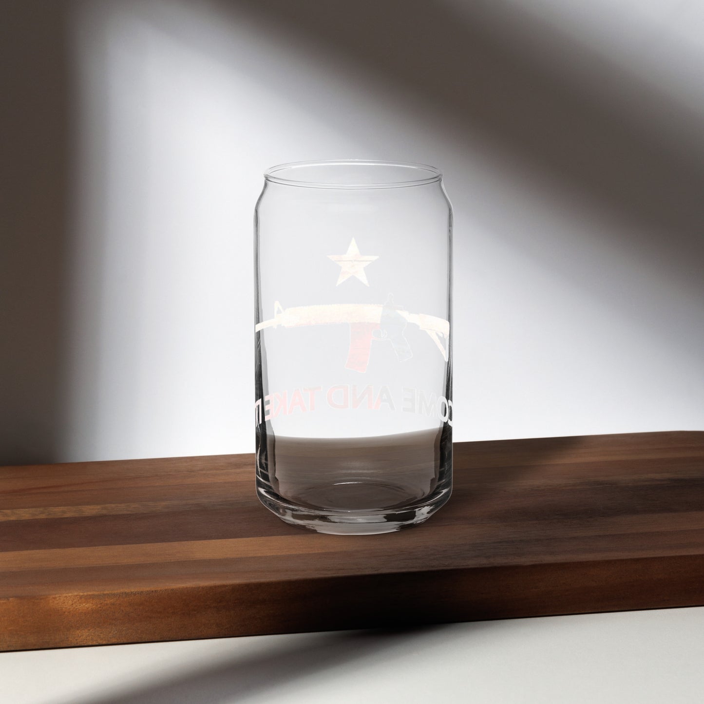 Come and Take It (Texas flag) Can-shaped glass