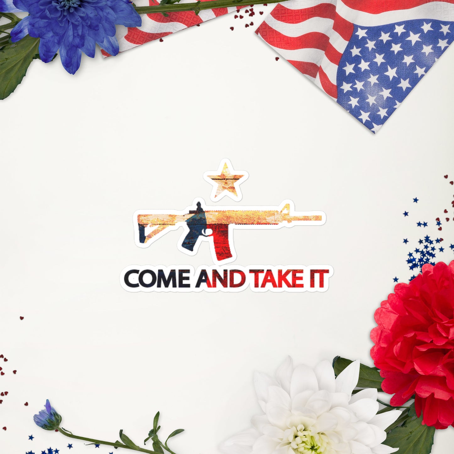 Come And Take It! (Texas Flag) Bubble-free stickers